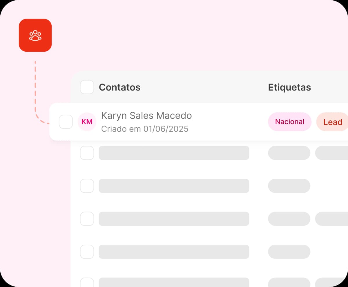 Gestão de Leads - Interface de gerenciamento de leads e contatos